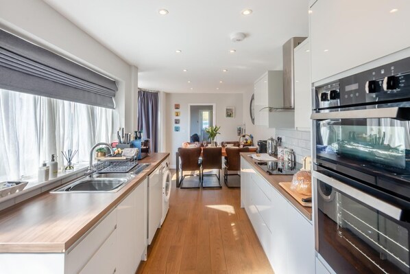 Microondas, horno, lavavajillas y periquera 