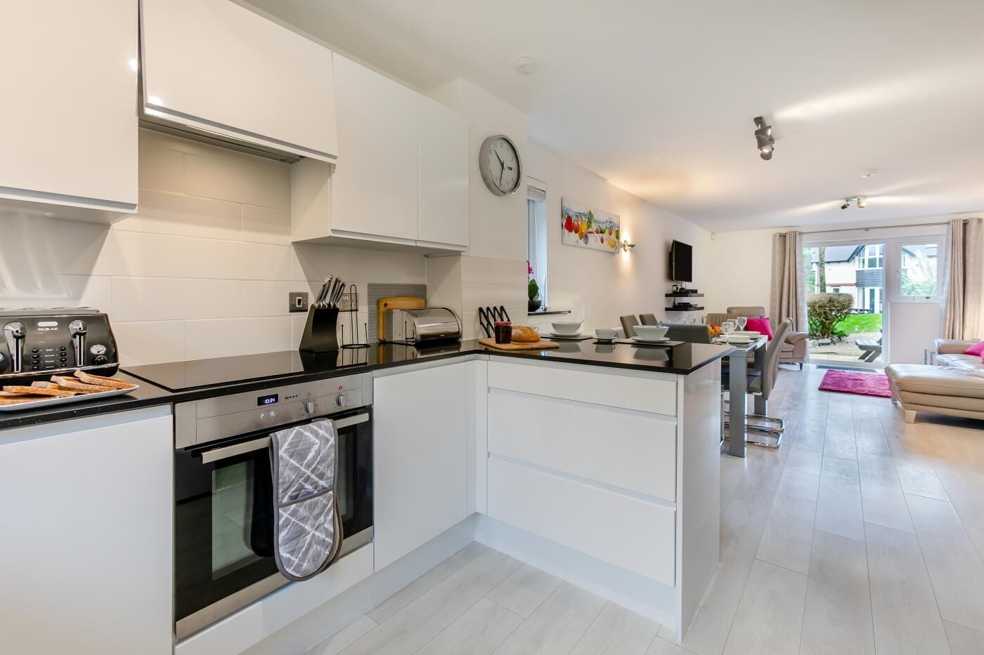 Microwave, oven, dishwasher, highchair