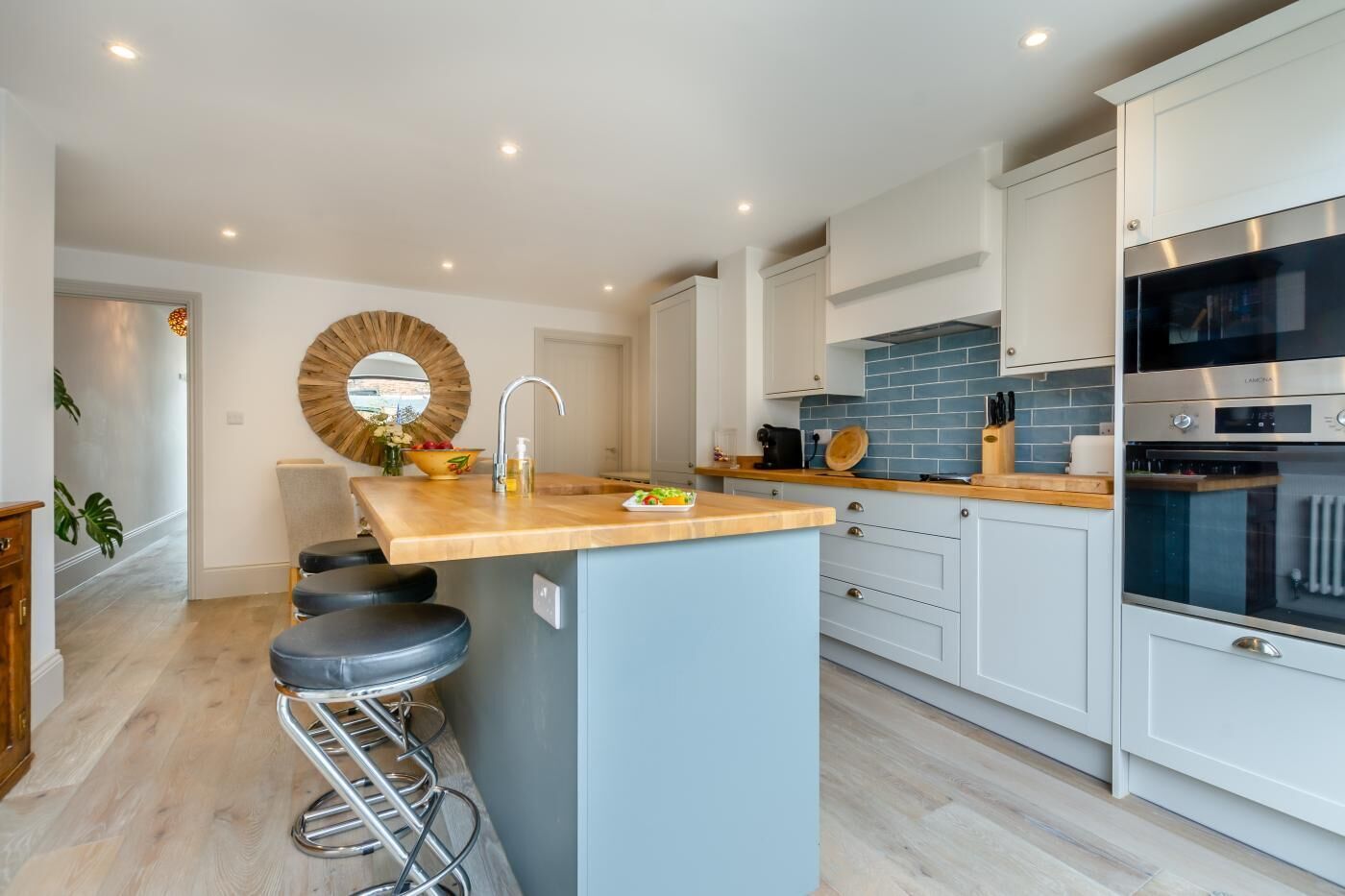 Microwave, oven, dishwasher, high chair