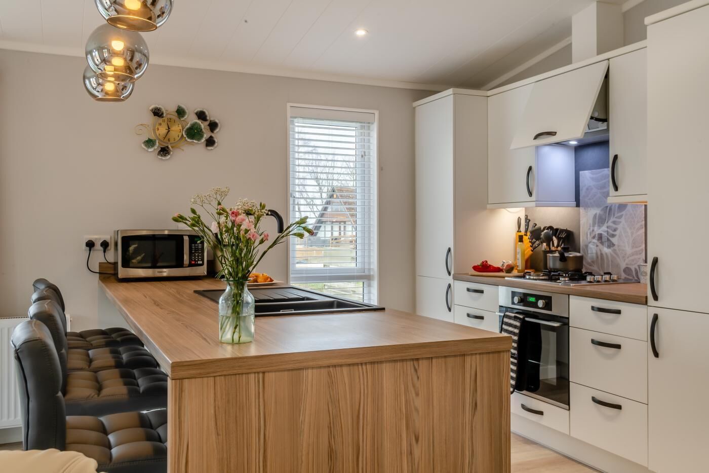 Microwave, oven, dishwasher, high chair
