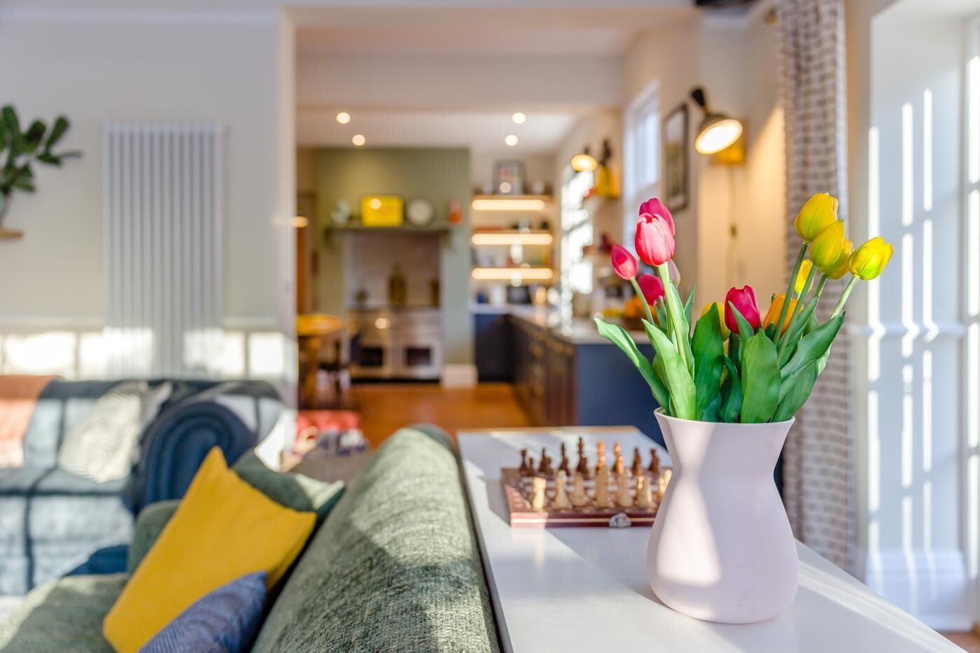 Televisión, chimenea