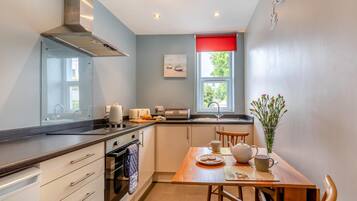 Microwave, oven, cookware/dishes/utensils