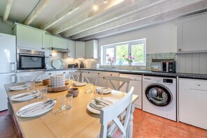 Microwave, oven, dishwasher, high chair