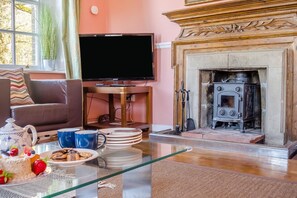 テレビ、暖炉