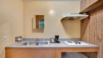 Mini-fridge, microwave