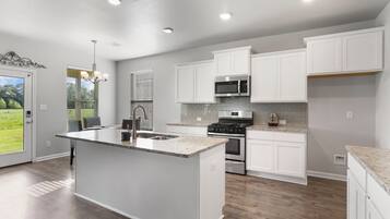 Microwave, oven, stovetop, dishwasher