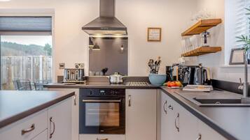Microwave, oven, dishwasher, high chair