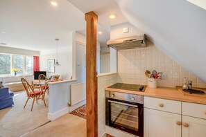 Microwave, oven, dishwasher, high chair