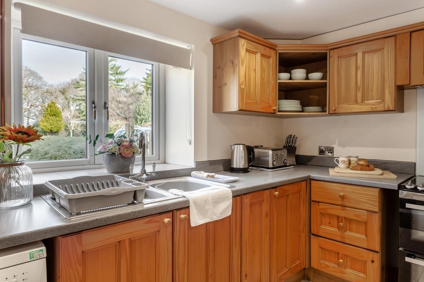 Microwave, oven, dishwasher, high chair