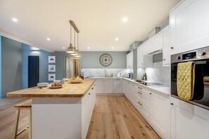 Microwave, oven, dishwasher, high chair