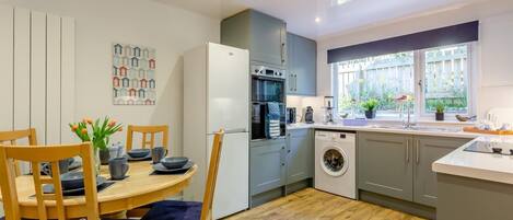 Microwave, oven, dishwasher, highchair