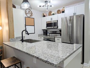Fridge, microwave, oven, stovetop - Rucker's Retreat 2 BR Townhouse *Pool* 5 min to Fort Rucker (Enterprise)