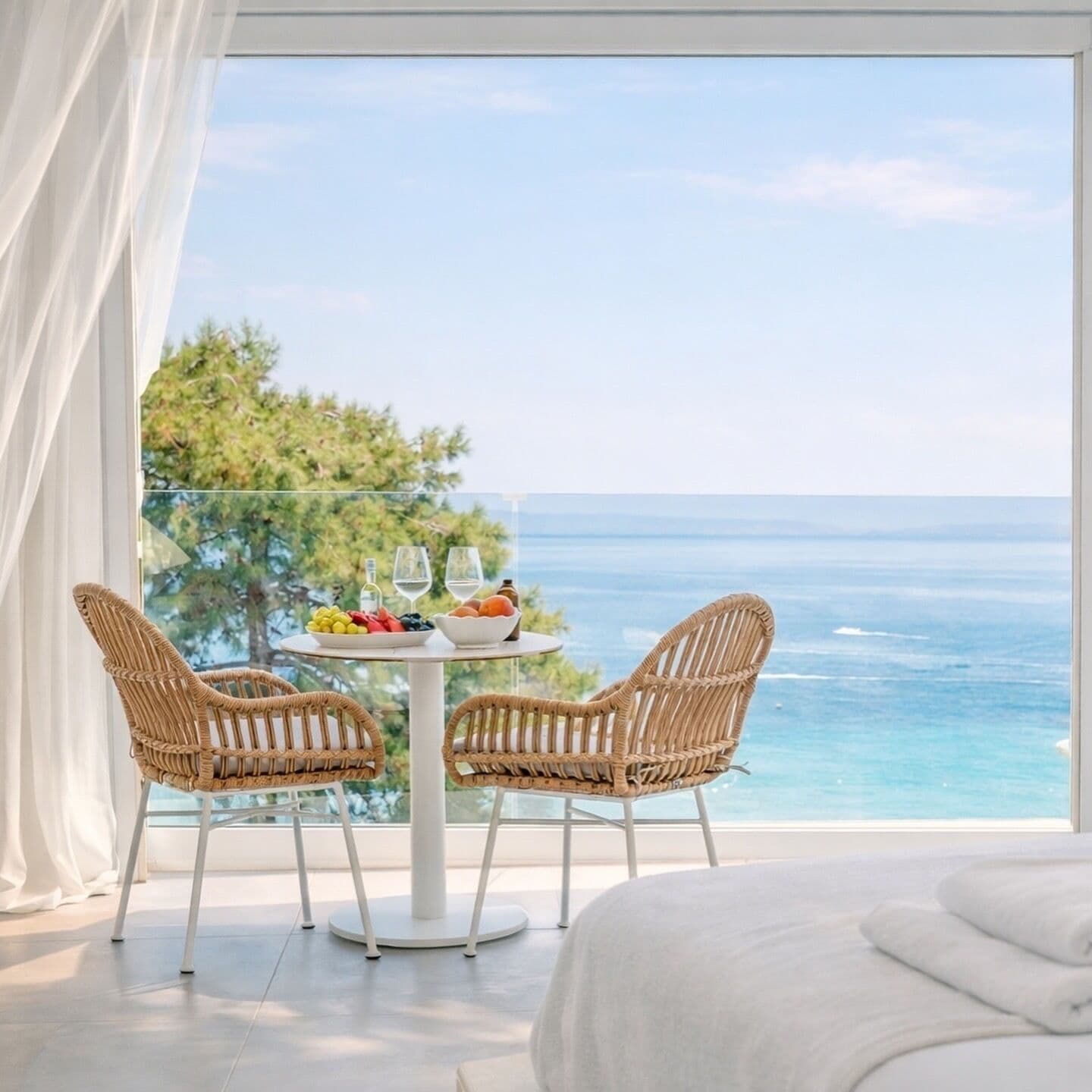 Premium bedding, down duvets, Select Comfort beds, minibar