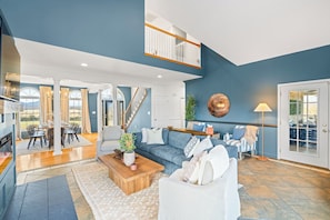 Smart TV, fireplace, video games, books