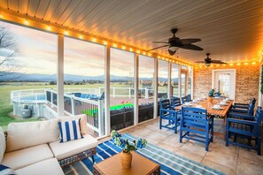 Outdoor dining - Luxury Home · Private Pool · Hot Tub · Arcade · Movie Room · Epic Views & more! (Luray)