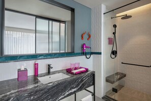 Executive Suite, 1 Bedroom | Bathroom | Shower, rainfall showerhead, free toiletries, hair dryer - Moxy Kathmandu (Kathmandu)