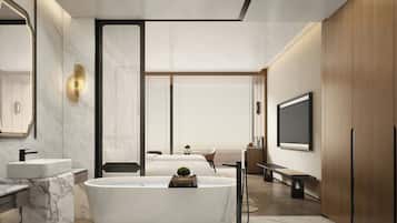 Deluxe Room, 2 Double Beds, Garden View | Bathroom