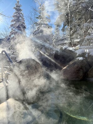 Piscine extérieure, piscine chauffée