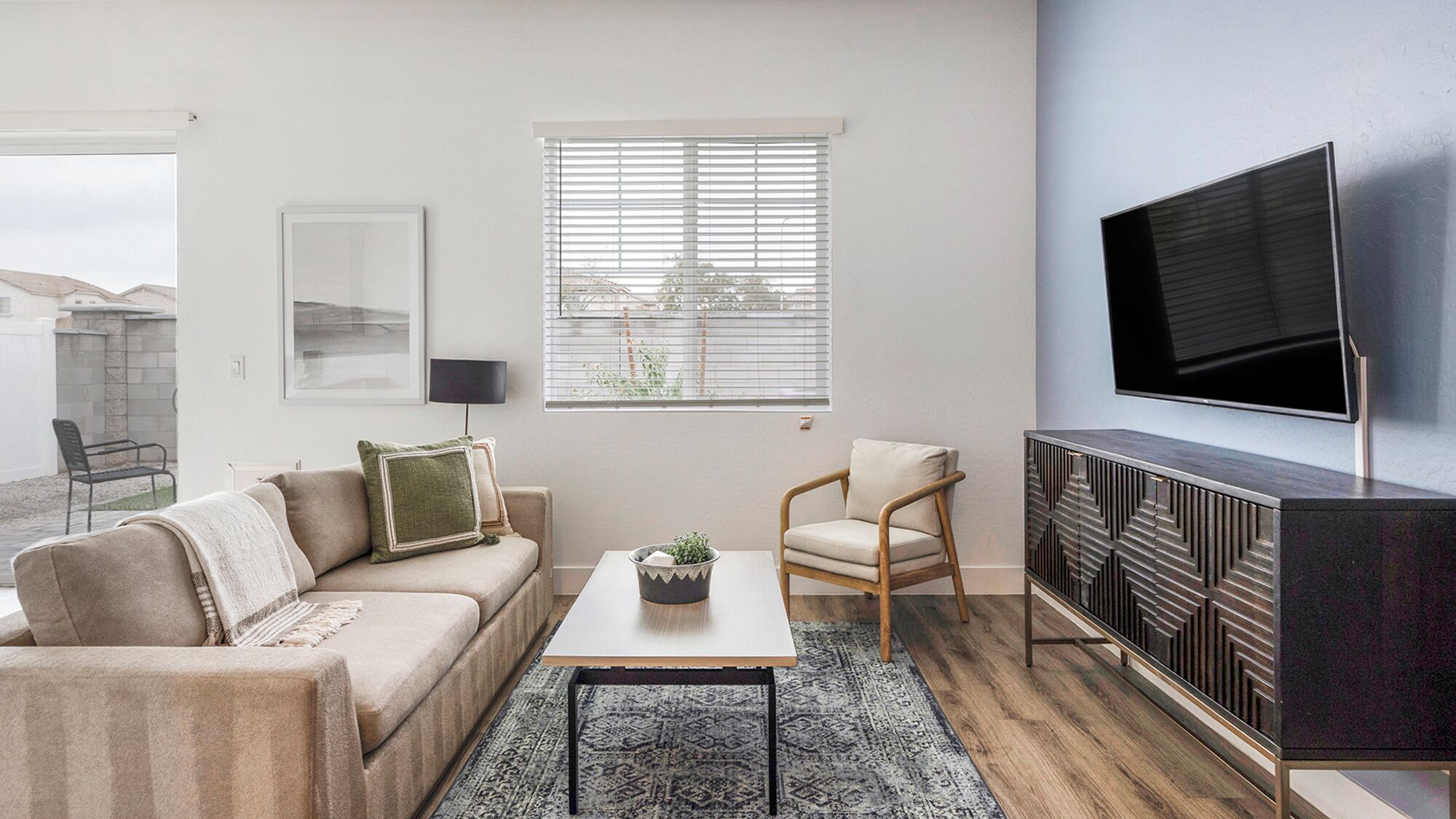 Apartment (1 Bedroom) | Living area | 50-inch TV with digital channels