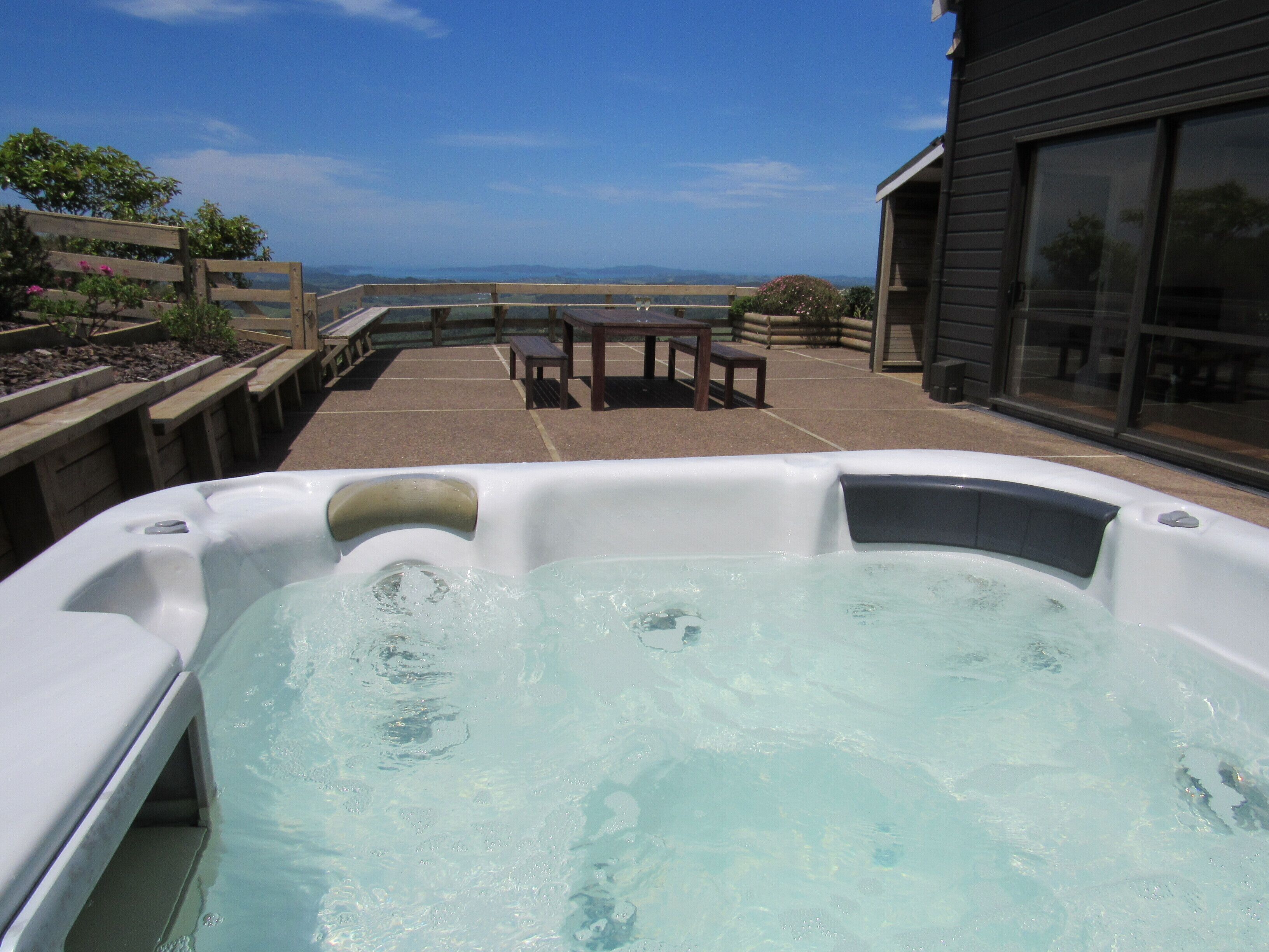 A view from the hot tub/spa pool