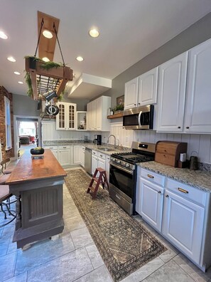 Fridge, microwave, oven, stovetop - 4-bedroom Row Home with Speakeasy Style Bar In the Heart of Downtown Frederick (Frederick)