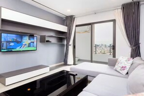 Kamar Presidensial, 3 kamar tidur, Akses Club Lounge, pemandangan kota | Seprai katun Mesir, seprai premium, selimut bulu angsa, dan busa memori