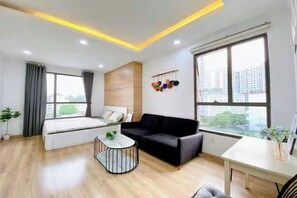 Grand-Zimmer, 1 Schlafzimmer, Stadtblick | Bettwäsche aus ägyptischer Baumwolle, hochwertige Bettwaren