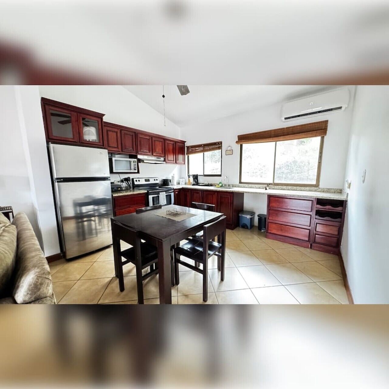 Fridge, microwave, oven, coffee/tea maker