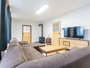 Televisie en een open haard