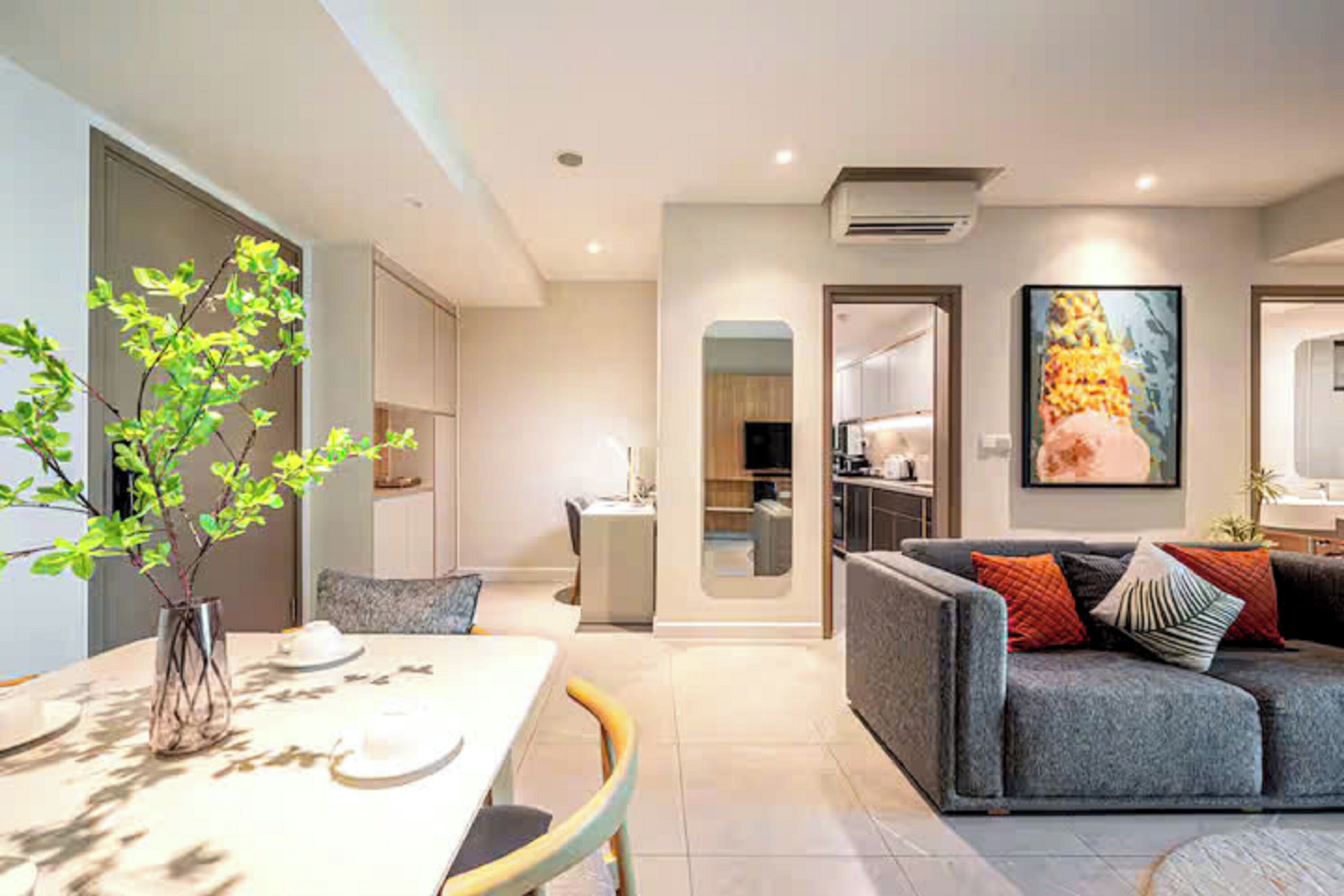 Suíte família, 3 quartos, acesso ao Club Lounge, vista para a cidade | Roupas de cama de algodão egípcio, roupas de cama premium