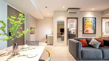 Family Suite, 3 Bedrooms, Club Lounge Access, City View | Egyptian cotton sheets, premium bedding, down comforters
