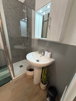 Shower, hair dryer, bidet, towels - Adriano Space, a complete and functional apartment in the center of Modena (Modena)