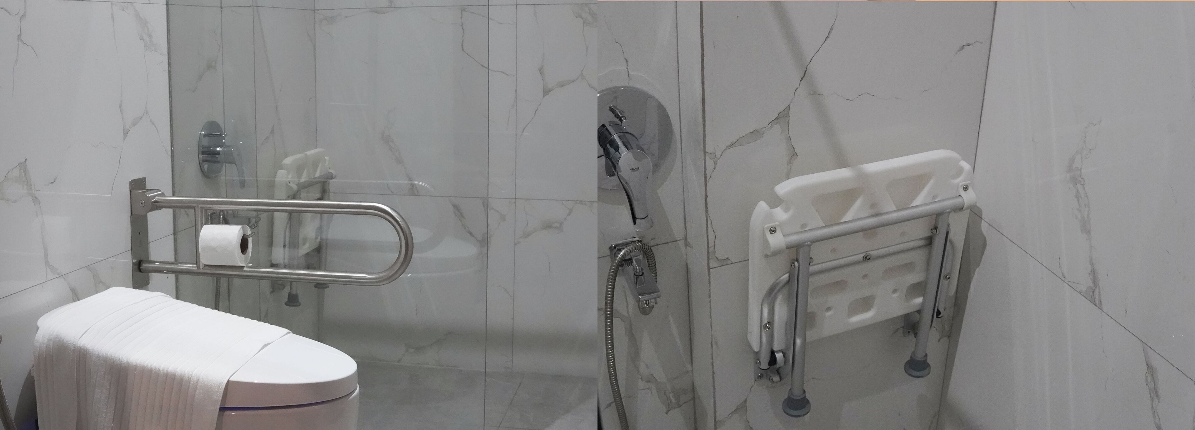 Toallas, jabón, shampoo, papel de baño 