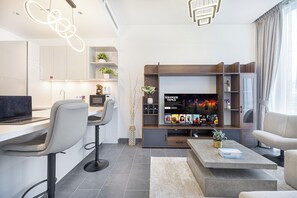 奢华公寓, 阳台, 城市景观 | 起居区