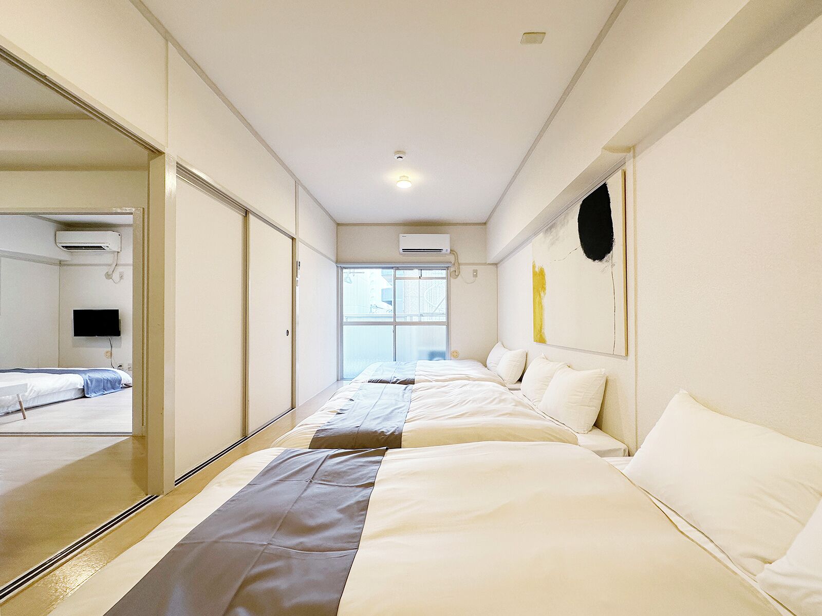 Apartamento de estilo japonés , balcón | Tabla de planchar con plancha y wifi gratis