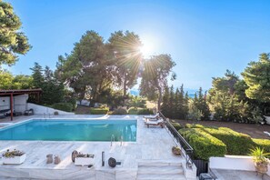 5 bedrooms, Internet - Seaview Villa Cleopatra - Private Pool Tennis (Oropos)
