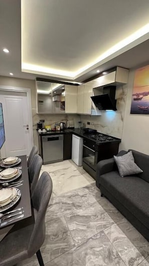 Fridge, microwave, oven, stovetop - Royal Fsm Suites (İstanbul)