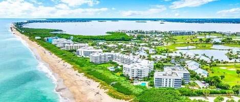 Sun-loungers, beach towels