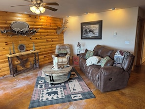 Living area - Cozy Cabin feel & picturesque views of Grand Lake! (Afton)