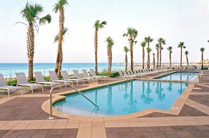 A heated pool - 🏖️Beachfront | Gulf Views | Incredible Interior | 3BR Sterling Reef 301🏖️ (Panama City Beach)