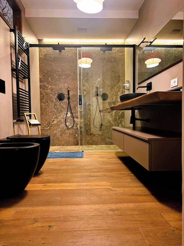 Séchoir à cheveux, serviettes fournies, savon, shampooing