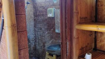 Shower, bidet, toilet paper