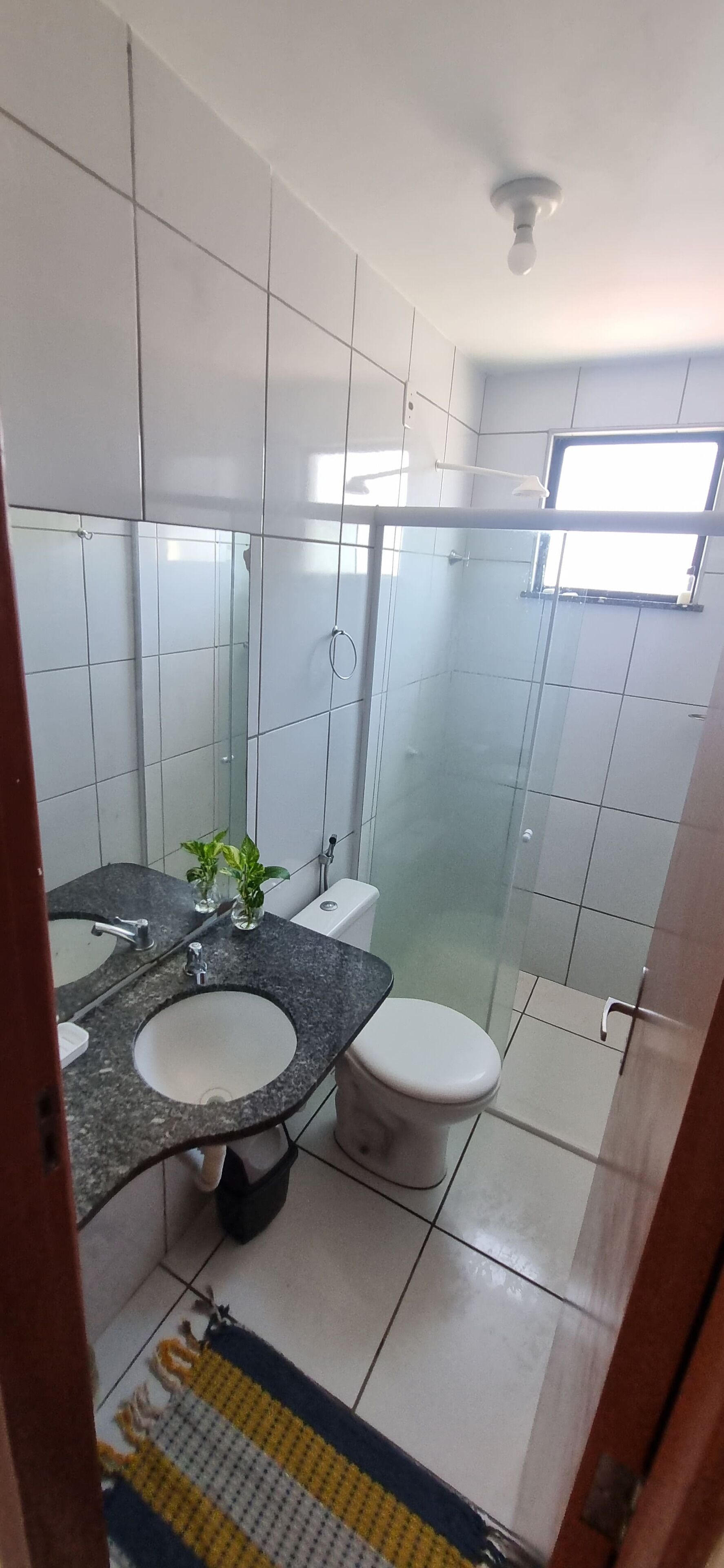 Shower, bidet, towels, soap