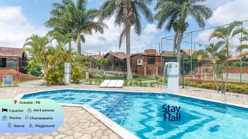 Casa 3Qt-Piscina no Cond.-Churrasq SH136