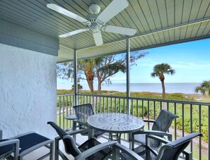 Outdoor dining - South Seas Island Resort, Plantation Beach Club, located on Sunset Beach (Captiva)