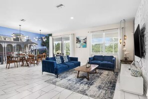 Living area - Happiest Stay on Earth 9BR w/ Pool, Arcade & Loft (Four Corners)
