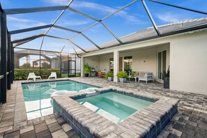 Pool - Charming lakeside home with pool, spa  and modern coastal design. (Ave Maria)