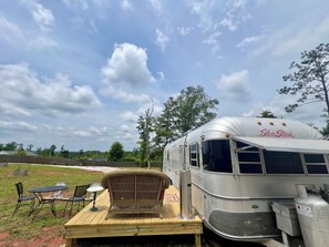 Outdoor dining - So Mushroom Silver Streak Travel Trailer (Seneca)