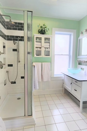 Shower, hair dryer, towels, soap - Beautiful 4 bedroom home. Close to Downtown, Devil's Lake, and the Dells (Baraboo)