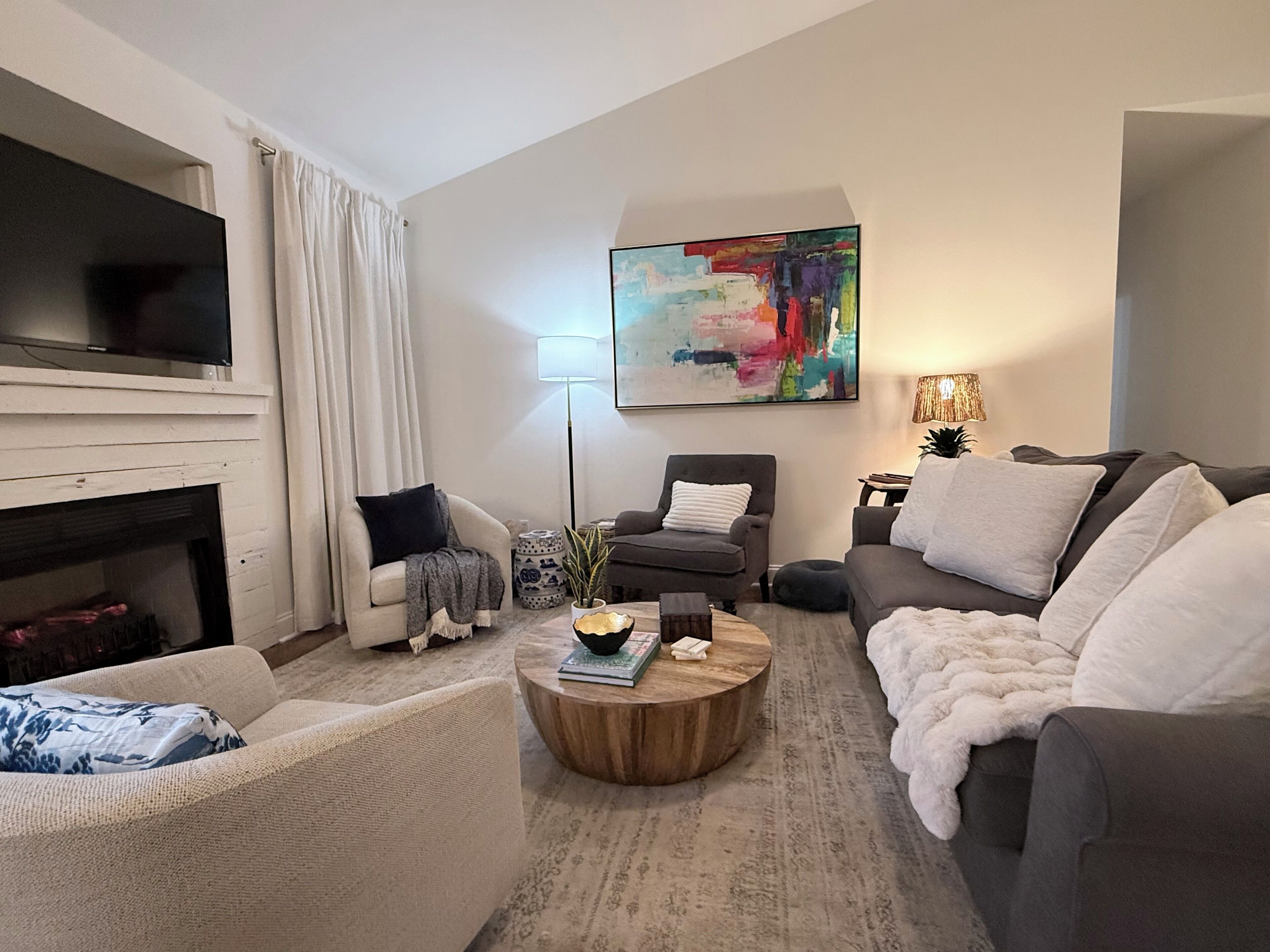 TV connectée, cheminée